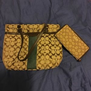 Coach tote and wallet